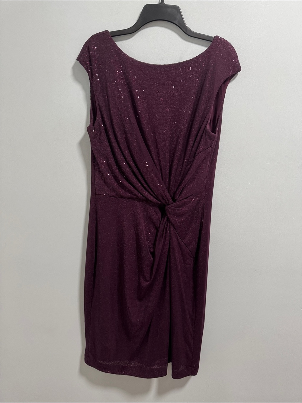 Lauren Ralph Lauren Elegant Women's Sparkling Twist-Front Evening Dress in Plum - Picture 10 of 11